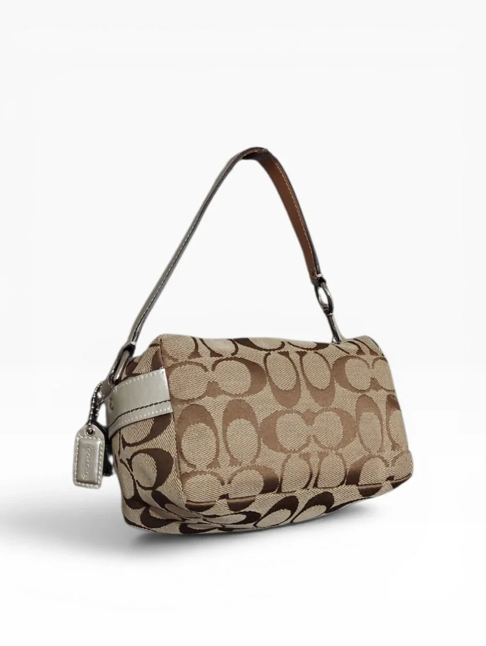 Like New Coach Legacy Signature Mini Double Turnlock Satchel W/ Chrome HW - Picture 5 of 10
